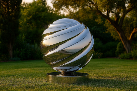 Spiral Ball - Minimalist Geometric Form