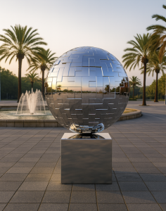 Puzzle - Contemporary Sphere with Structured Geometry 2