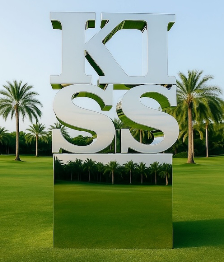 KISS - Contemporary Sculpture with Iconic Letter Composition