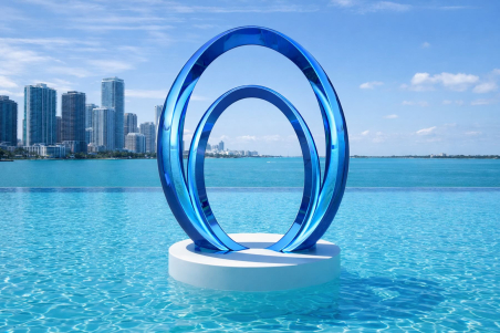 Blue Arches - Minimalist Architectural Form