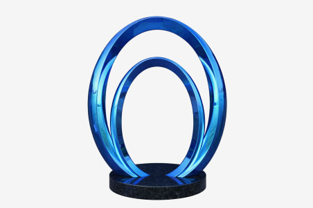 Blue Arches - Minimalist Architectural Form
