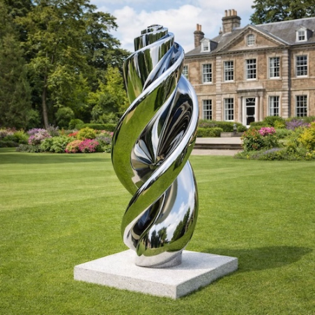 Ascension - Vertical Reflective Stainless Steel Sculpture