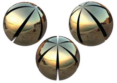 Grooved Ball - Abstract Sculpture with Radial Geometry